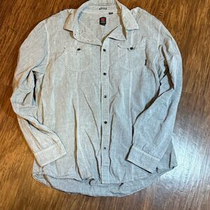 Ocean Current Men’s XL Button Down Shirt Grey Long Sleeve